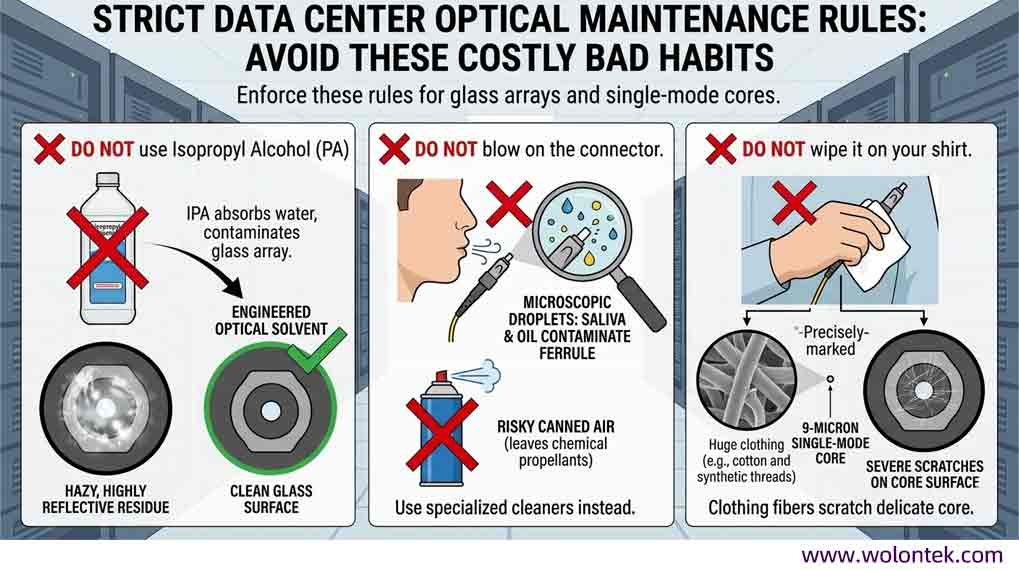 How to Clean MPO Connectors MTP/MPO Cleaning:The Absolute "Do Not" List