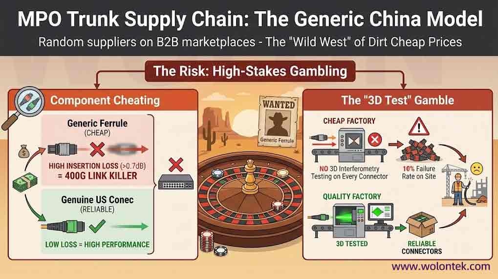 Sourcing MPO Cable MP0 Trunk Supply Chain: The Generic China Model