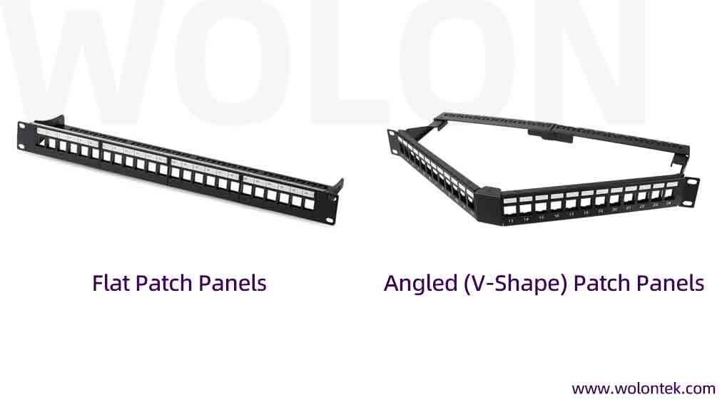 Types of RJ45 Patch Panels: By Appearance Design (Flat vs Angled）